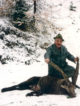 Matheu auf der Steinwildjagd - Alp Burdun bei La Punt im Engadin 1992